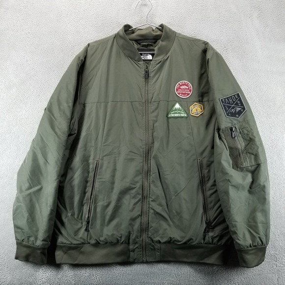 The North Face Other - The North Face Jacket Mens‎ XL Green Flight Aviator Bomber Patches Military